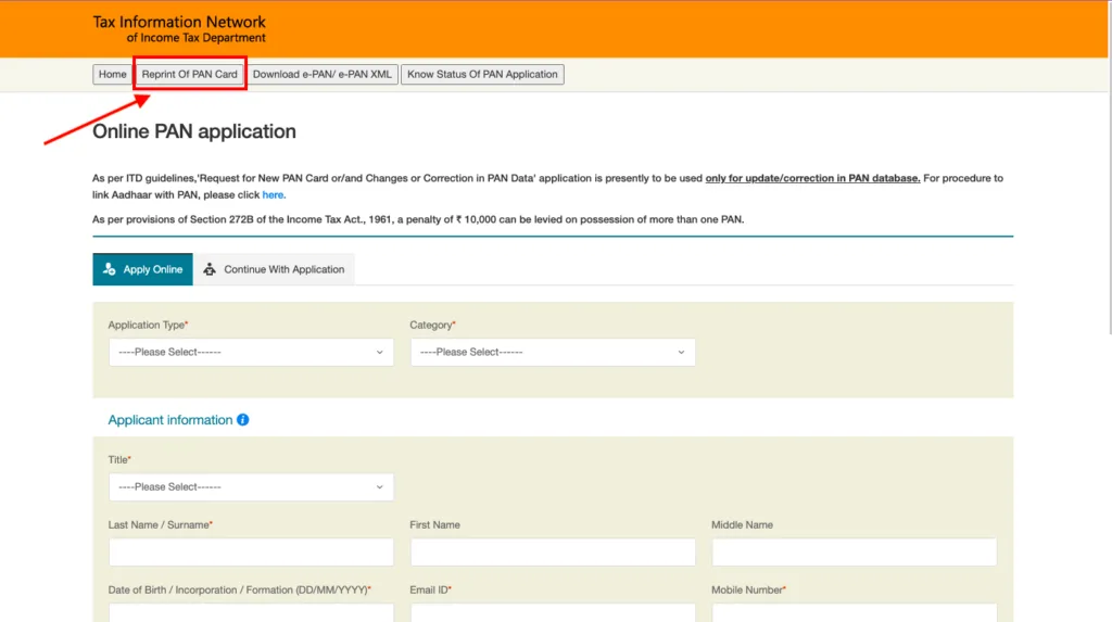 Pan Card Apply Online 2025