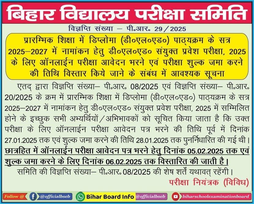 Bihar Deled Admission 2025