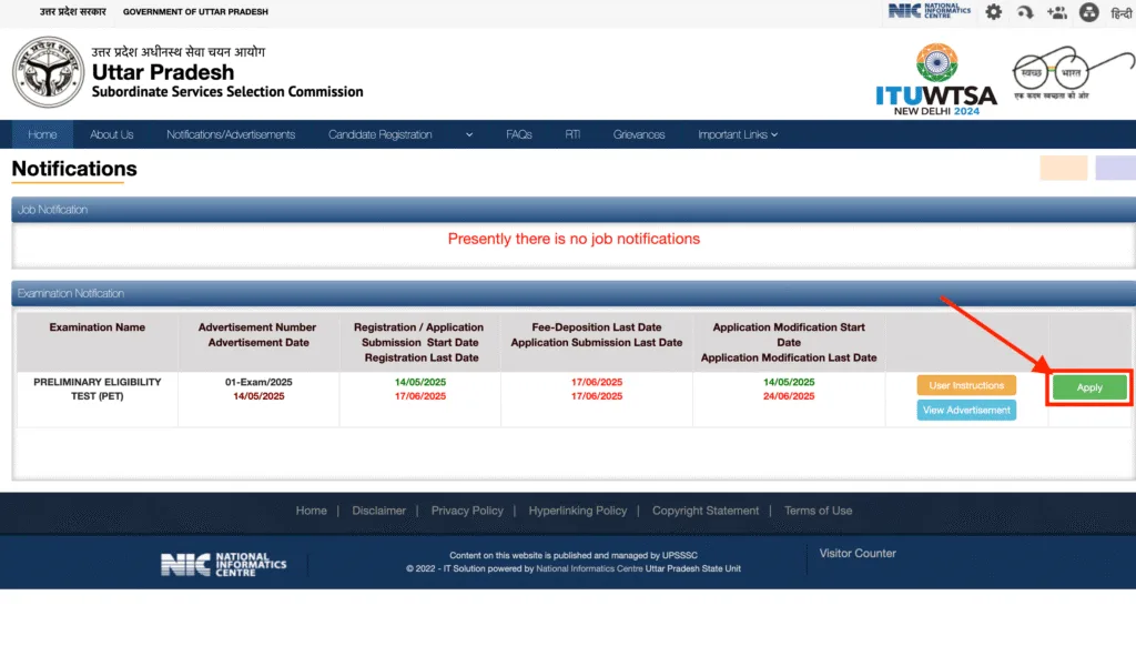 UPSSSC PET 2025 Online Apply .