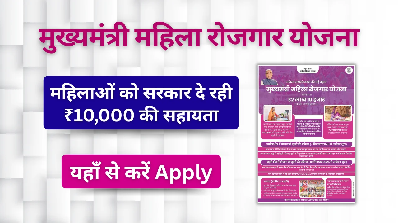 Mukhyamantri Mahila Rojgar Yojana 2025