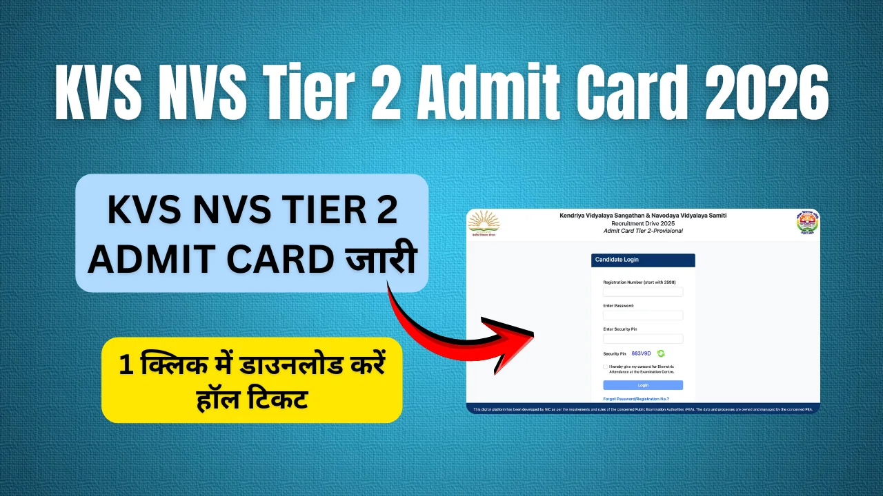 KVS NVS Tier 2 Admit Card 2026
