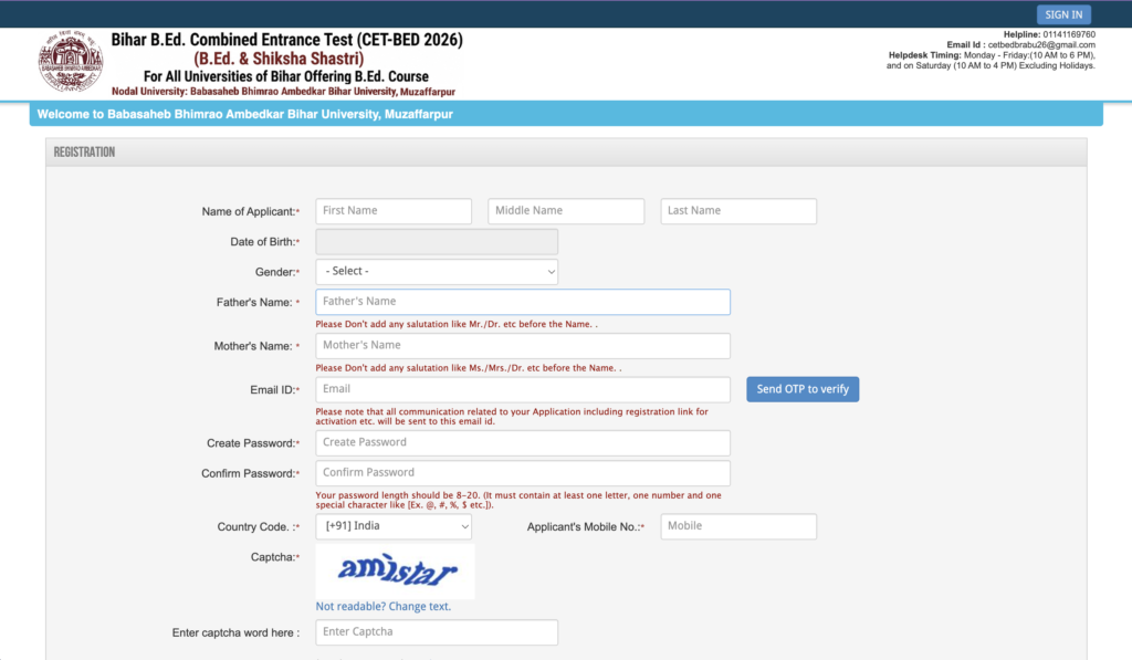 Bihar B.Ed. Admission 2026